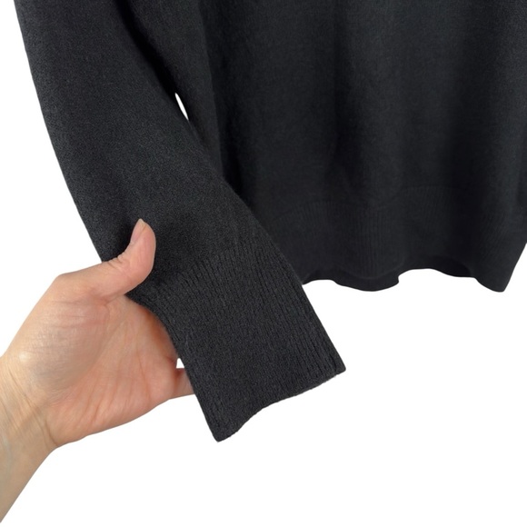 Femme Society Turtleneck Black Sweater Size Medium Minimalist Neutral Roll Neck - Picture 4 of 16